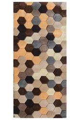 Geometric hexagon pattern hand tufted rug
